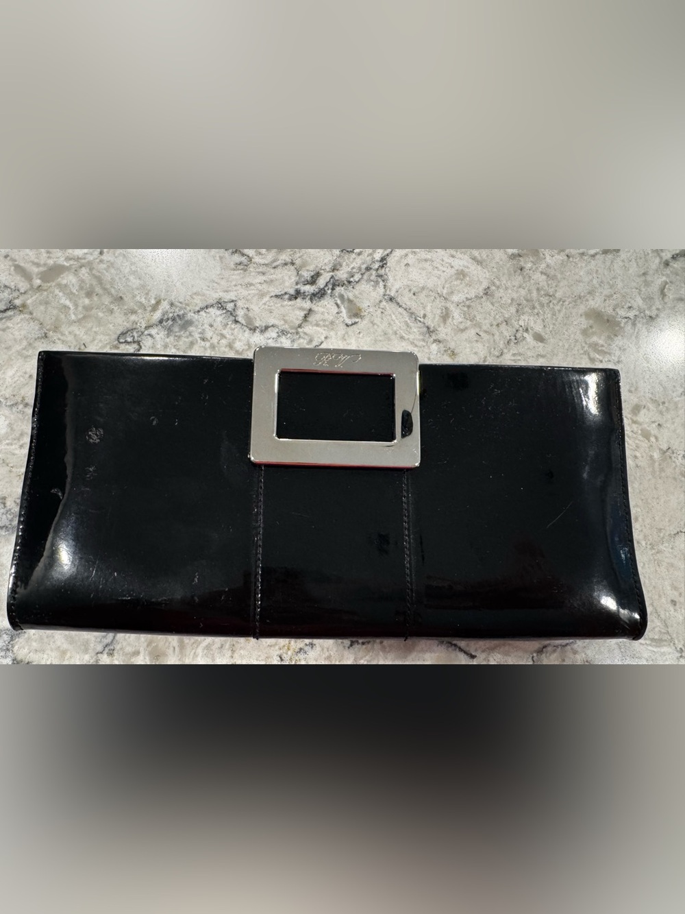 Vintage Roger Vivier Paris - Black Patent Leather Clutch Wallet
